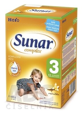SUNAR COMPLEX 3 VANILKA mléčná výživa (od ukonč. 12. měsíce) 1x600 g