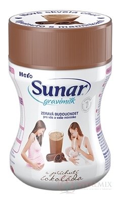 Sunar Gravimilk s příchutí čokoláda NOVÝ plv (plast. Dóza) (inov.2019) 1x300 g