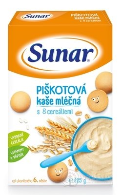 Sunar piškotové KAŠE mléčná s 8 cereáliemi (od ukonč. 6. měsíce) 1x225 g