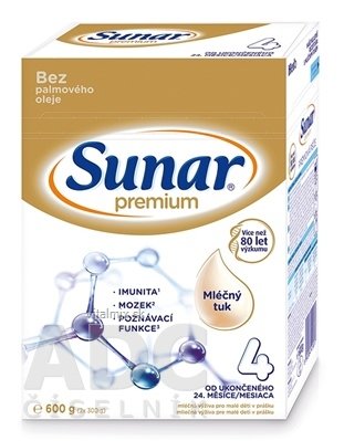 Sunar Premium 4 mléčná výživa (od ukonč. 24. měsíce) (inov.2020) 1x600 g