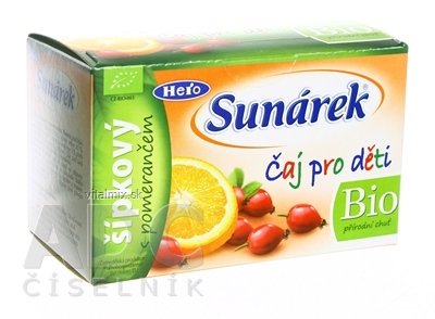 SUNÁREK DĚTSKÝ ČAJ BIO Šípková s pomeranči (od ukonč. 8. měsíce) 20x1,5 g (30 g)