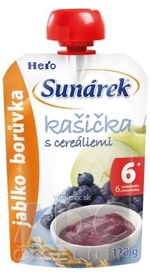 Sunárek kašička s cereáliemi jablko a borůvka (od ukonč. 6. měsíce), 1x120 g