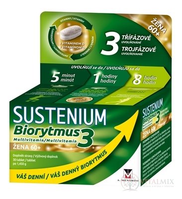 SUSTENIUM Biorytmus 3 multivitamin ŽENA 60+ tbl 1x30 ks