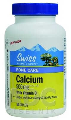 SWISS KALCIUM 500 mg s vitamínem D3 200 IU tbl 1x90 ks