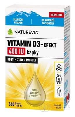 SWISS NATUREVIA VITAMÍN D3-EFEKT 400 IU kapky 1x10,8 ml