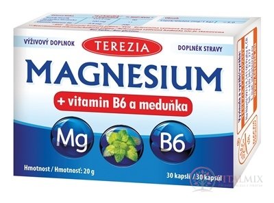 TEREZIA MAGNESIUM + vitamin B6 a meduňka (meduňka) cps 1x30 ks