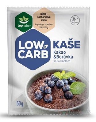 topnatur LOW CARB KAŠE Kakao Borůvka instantní směs, sáčky 25x60 g (1500 g)