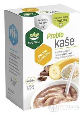 topnatur Probio KAŠE Banán s čokoládou rýžová kaše 3x60 g (180 g)