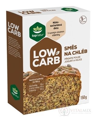 topnatur SMĚS NA CHLÉB LOW CARB bezlepková, s obsahem vlákniny 1x150 g