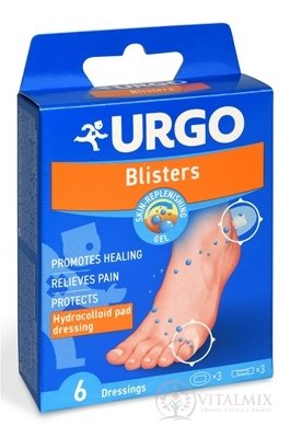 URGO blisters Na puchýře Hydrokoloidní náplast, 2 velikosti, 1x6 ks