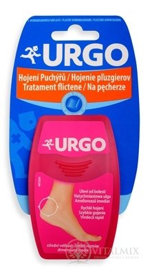 URGO Hojení puchýřů Ultra diskrétní Hydrokoloidní náplast, 5,9x3,4 cm, 1x5 ks