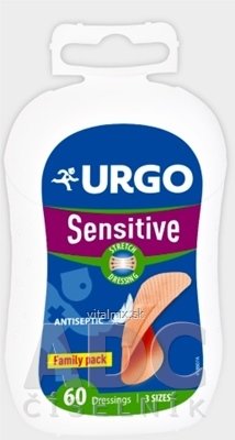 URGO Sensitive Strech Family pack náplast na citlivou pokožku (3 velikosti) rodinné balení 1x60 ks