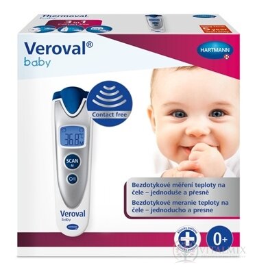 VEROVAL Baby Bezdotykový infračervený teploměr digitální, stříbrný 1x1 ks