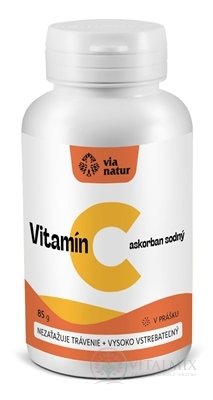 VIA NATUR Askorban sodný Vitamin C krystalický prášek 1x85 g