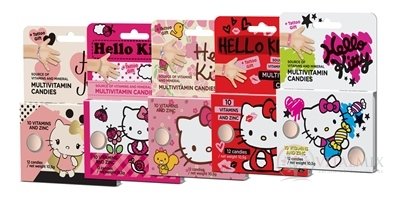 Vieste Multivitamin Hello Kitty + tetování BOX bonbóny 12x (12 ks + 1 tetování), 12x1 set