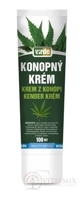 Virde KONOPNÝ KRÉM - rychlá úleva a uvolnění 1x100 ml