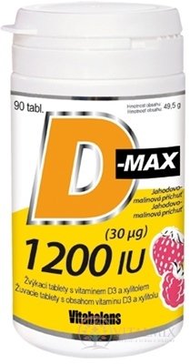 Vitabalans D-max 1200 IU (30 mikrogramů) žvýkací tablety 1x90 ks