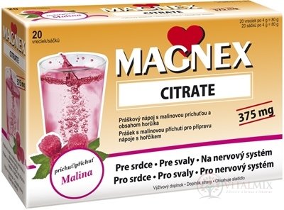 Vitabalans MAGNEX CITRATE prášek v sáčcích s malinovou příchutí 1x20 ks