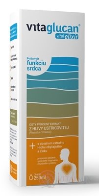 VITAGLUCAN Vital ELIXÍR extrakt z Hlívy + s obsahem hlohu a zinku, 1x250 ml