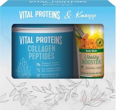 VITAL PROTEINS + Kneipp Dárkové balení Collagen Peptides prášek 567 g + Vitality Booster sprchový gel 200 ml, 1x1 set