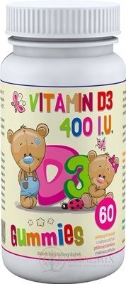 VITAMIN D3 400 IU Gummies - Clinical pektinové bonbóny s malinovou příchutí 1x60 ks