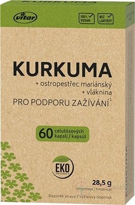 VITAR KURKUMA + ostropestřec + vláknina cps 1x60 ks