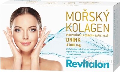 VITAR Revitalon MOŘSKÝ KOLAGEN DRINK 4 000 mg prášek v sáčcích, příchuť malina a višeň, 30x5,2 g (156 g)