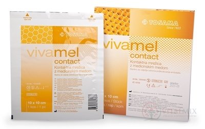 VIVAMEL CONTACT síťka na rány s lékařským medem 10x10 cm, 1x10 ks