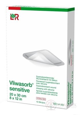 Vliwasorb sensitive Krytí na rány 20x30 cm superabsorpční, sterilní, se silikonem, 1x10 ks