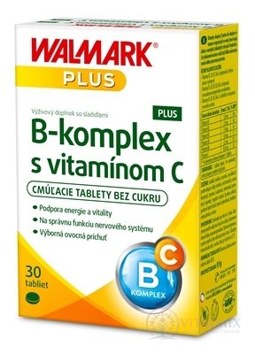 WALMARK B-komplex PLUS s vitamínem C tbl cucavé (inovovaný obal 2018) 1x30 ks