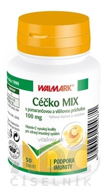 WALMARK céčko MIX tbl vitamin C 100 mg (pomeranč + višeň) 1x50 ks