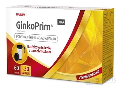 WALMARK GinkoPrim MAX tbl 60+30 navíc (90 ks) + dárek termohrnek, 1x1 set