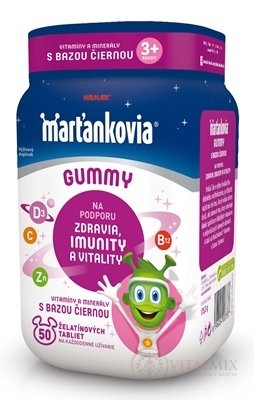 WALMARK Marťánci Gummy Vitamíny s bází černou želatinové tablety, příchuť jablko a černý rybíz 1x50 ks