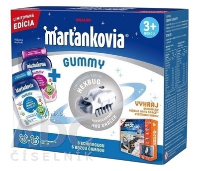 WALMARK Marťánci Gummi želatinové tablety (s echinaceou 50 + s bezem černou 50) (100 ks) + dárek kozmochrobák, 1x1 set exp 29.2..2020