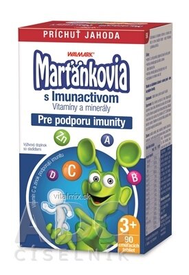 WALMARK Marťánci s Imunactiv cucavé tablety, příchuť jahoda, 1x90 ks