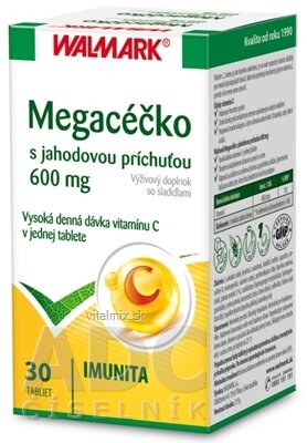 WALMARK Megacéčko tbl (s jahodovou příchutí, vitamin C 600 mg) 1x30 ks