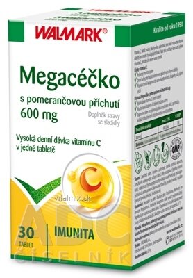 WALMARK Megacéčko tbl (s pomerančovou příchutí, vitamin C 600 mg) 1x30 ks