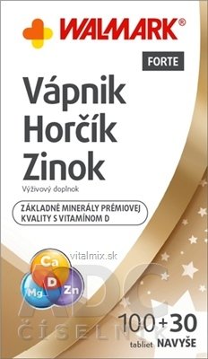 WALMARK Vápník Hořčík Zinek FORTE s vitaminem D (inov.2018) tbl 100 + 30 navíc (130 ks)