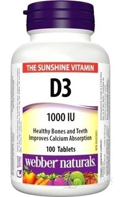 Webber Naturals Vitamin D3 1000 IU tbl 1x100 ks