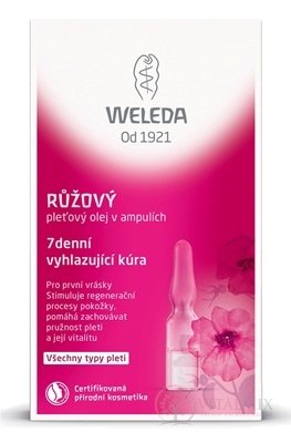 WELEDA RŮŽOVÝ pleťový olej v ampulkách 7-denní kúra, první vrásky, 7x0,8 ml (5,6 ml)