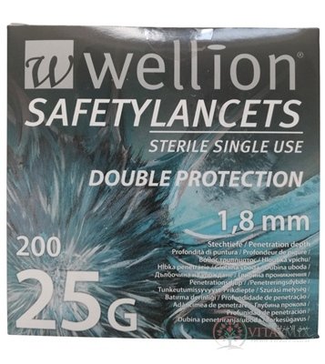 Wellion lanceta bezpečnostní průměr 1,8 mm 1x200 ks