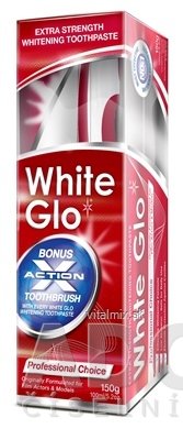 WHITE GLO Professional Choice Bělicí zubní pasta 150 g + Bonus zubní kartáček, 1x1 set