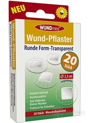 WUNDmed Kruhová náplast Transparentní (průměr 2,5 cm) 1x20 ks