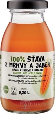 zdravě 100% ŠŤÁVA Z MRKVY A JABEL 1x200 ml