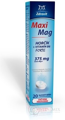 Zdrovit MaxiMag HOŘČÍK FORTE (375 mg) + VITAMIN B6 tbl eff (šumivé tablety) 1x20 ks