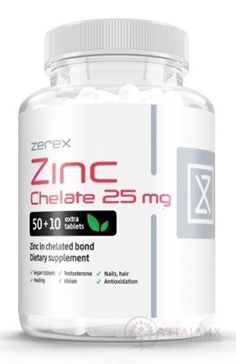 Zerex Zinek chelát 25 mg tbl 1x60 ks