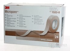 3M MicroPor náplast hnědá, cívka 1,25cm x 9,1m, ze speciálního papíru 1x24 ks