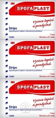 3M SPOFAPLAST č.166N Náplast strips 76 mm x 51 mm, kusová 1x3 ks