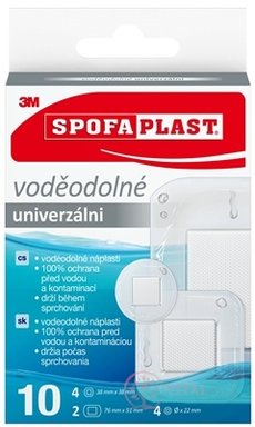 3M SPOFAPLAST č.190N Náplasti VODĚODOLNÉ univerzální, 3 velikosti, 1x10 ks