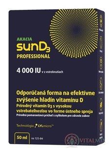 AKACIA sunD3 PROFESSIONAL 4000 IU ústní sprej, pomerančová příchuť 1x50 ml
